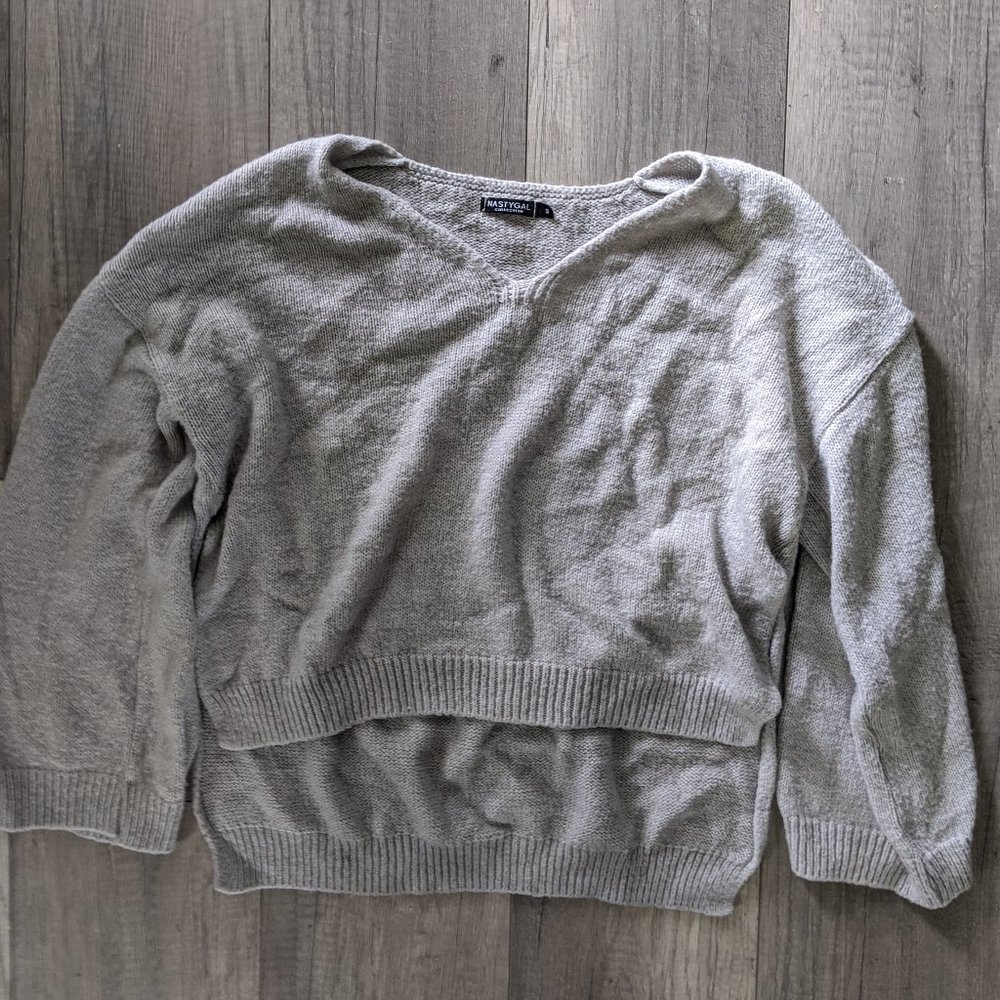 Grey High Low Sweater